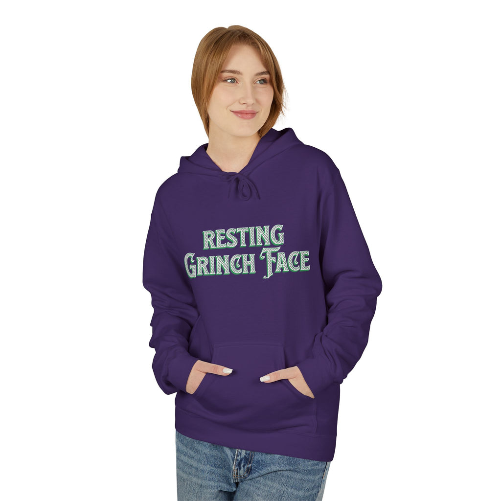 "Resting Grinch Face" Hoodie — Funny Christmas Holiday Sweatshirt Gift Stocking Stuffer 7 Colors