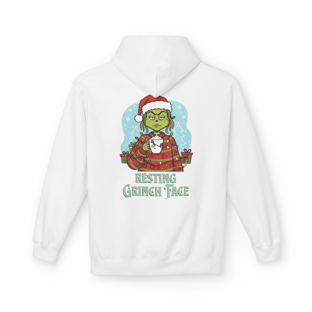 "Resting Grinch Face" Hoodie — Funny Christmas Holiday Sweatshirt Gift Stocking Stuffer 7 Colors