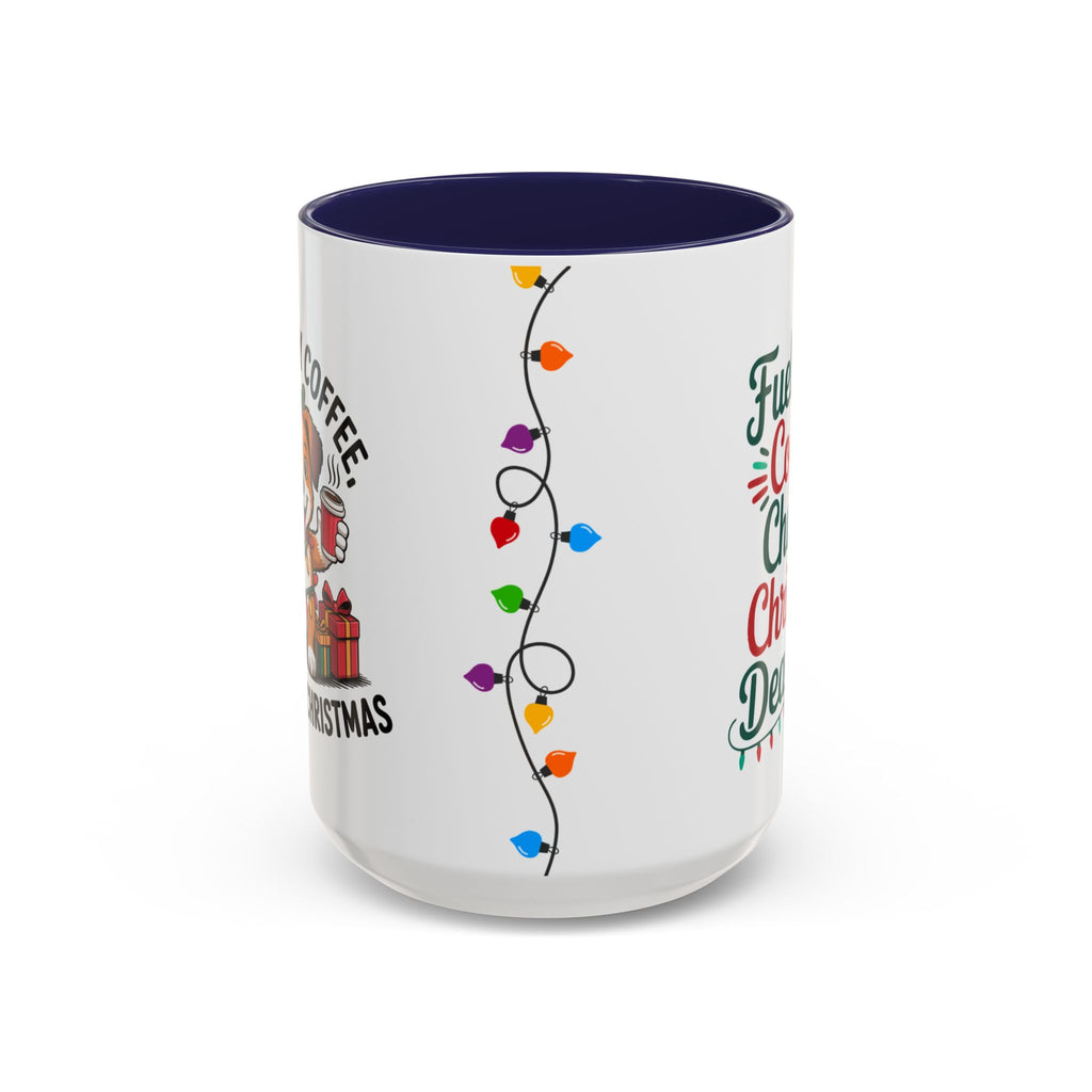 "Fueled by Coffee Christmas Chaos " Coffee Mug - Perfect for Dog Lovers & Holiday Cheers Working Mom Joy Shopping Busy Christmas Gift Puppy