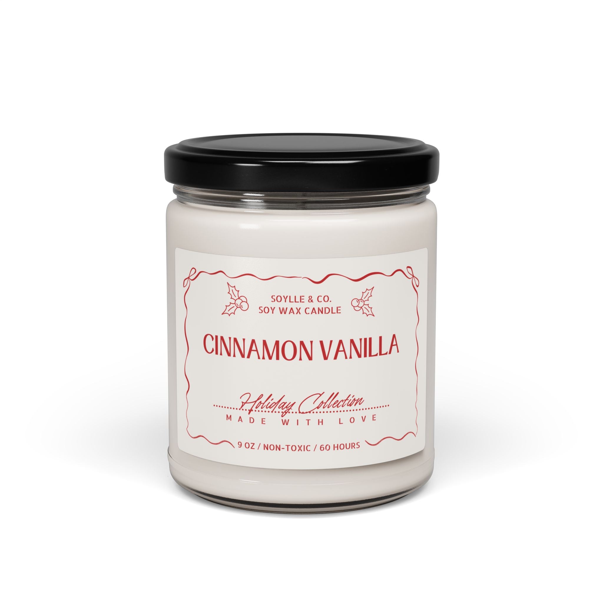 Holiday Collection Scented Candle Jar 9 oz. - Apple, Coconut, Christmas, Vanilla, Lavender, Cardamom, White Sage Gifts