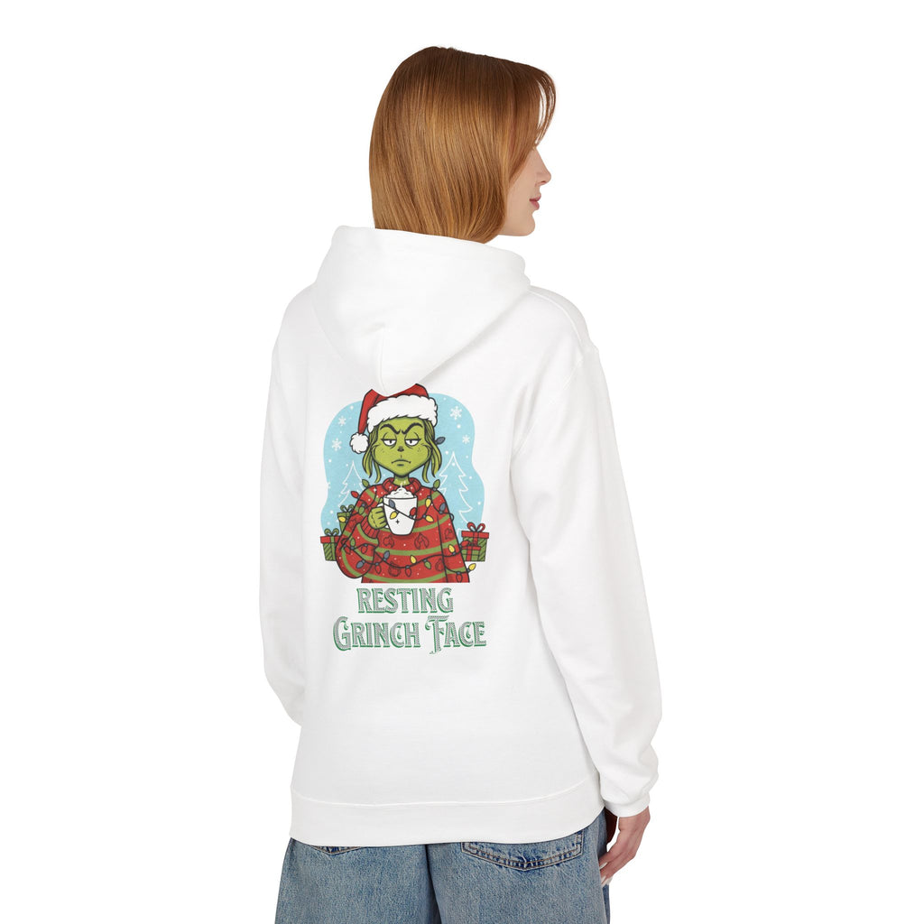 "Resting Grinch Face" Hoodie — Funny Christmas Holiday Sweatshirt Gift Stocking Stuffer 7 Colors