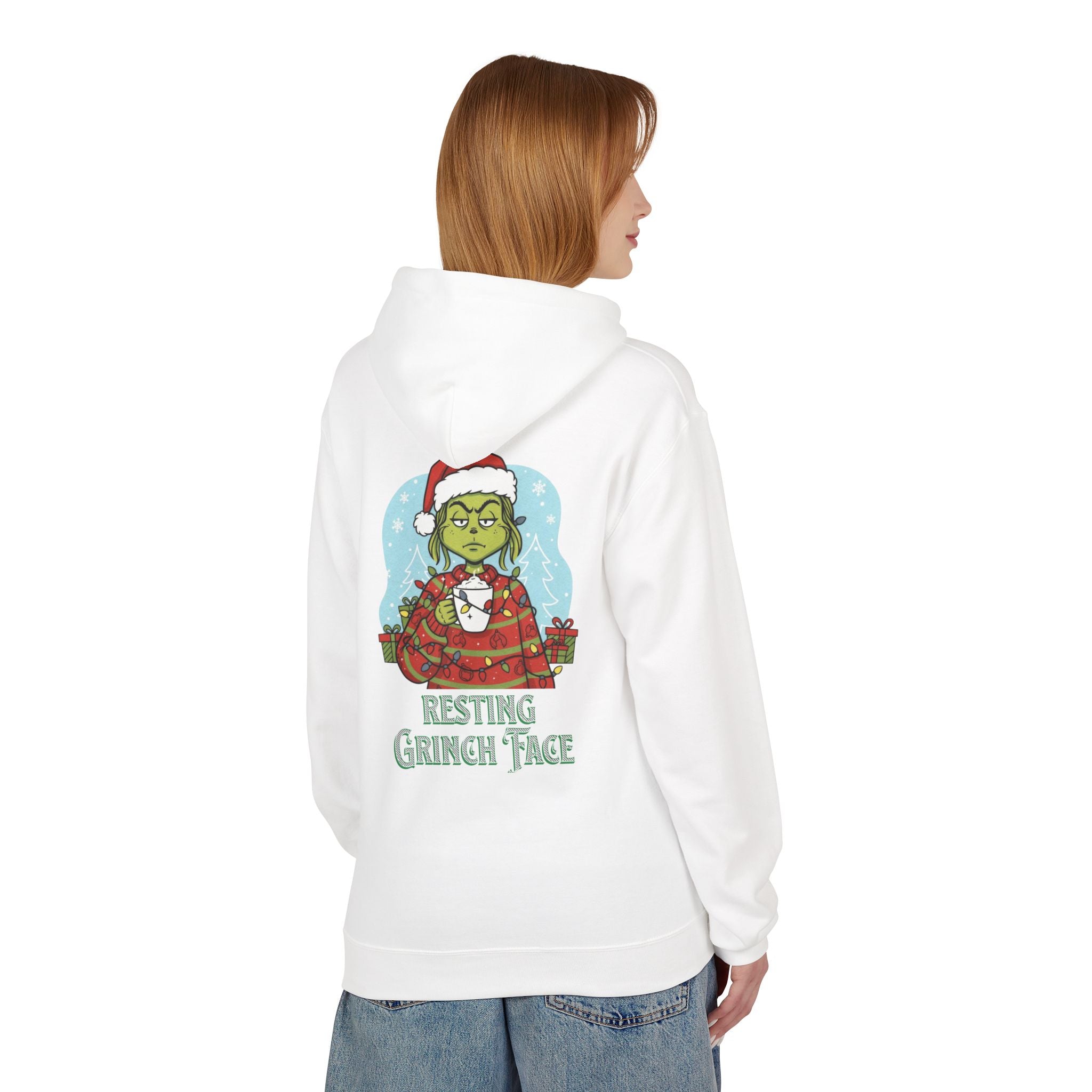 "Resting Grinch Face" Hoodie — Funny Christmas Holiday Sweatshirt Gift Stocking Stuffer 7 Colors