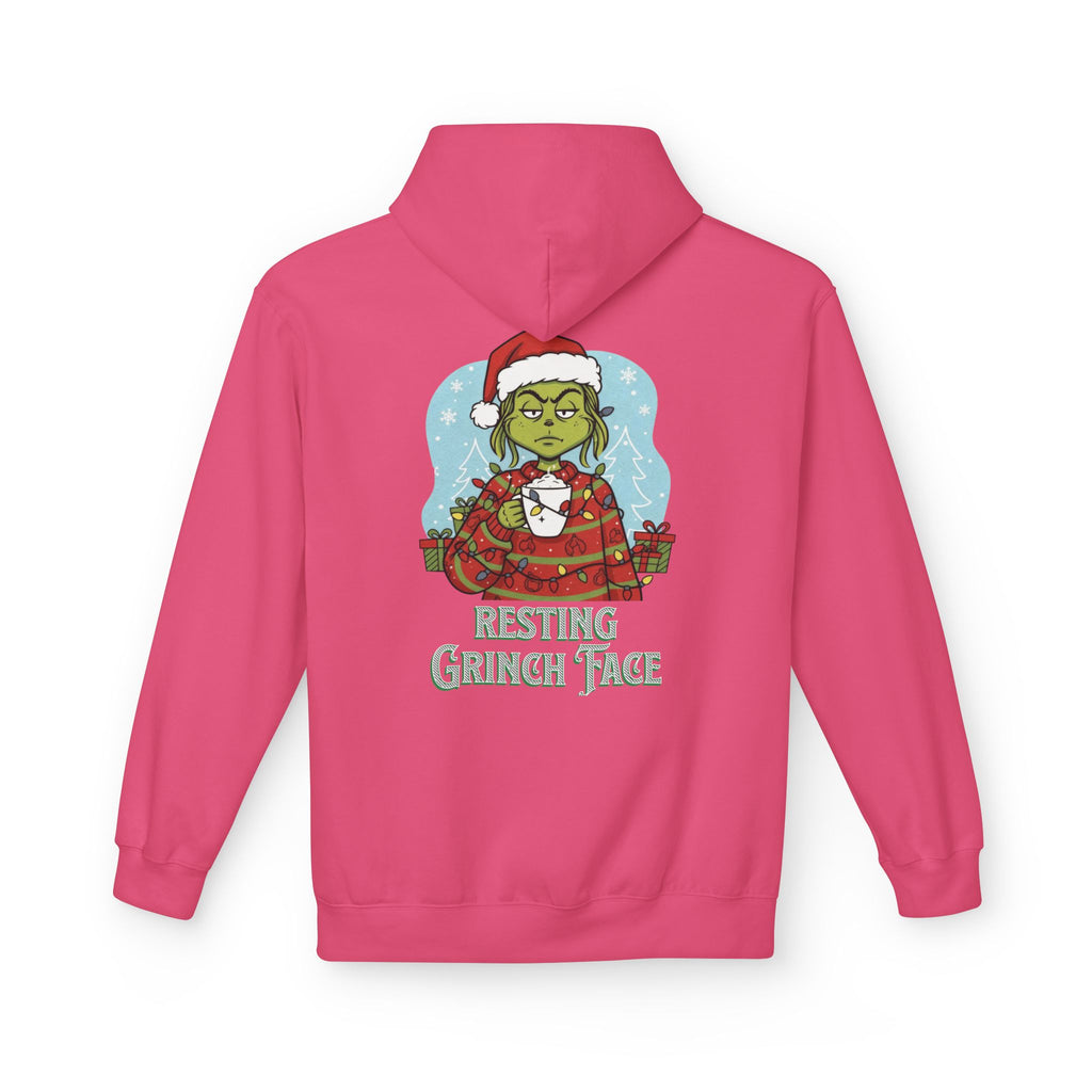 "Resting Grinch Face" Hoodie — Funny Christmas Holiday Sweatshirt Gift Stocking Stuffer 7 Colors