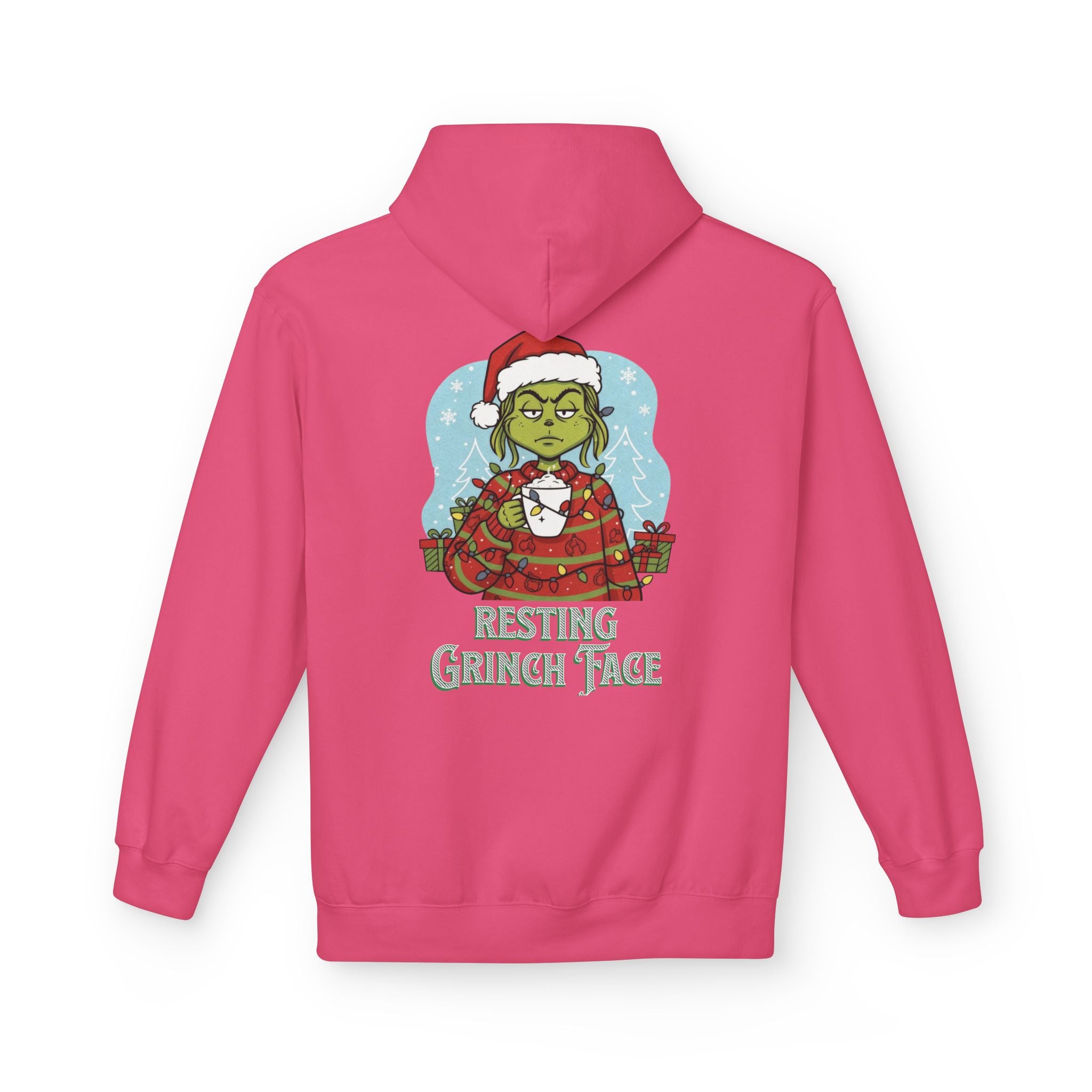 "Resting Grinch Face" Hoodie — Funny Christmas Holiday Sweatshirt Gift Stocking Stuffer 7 Colors