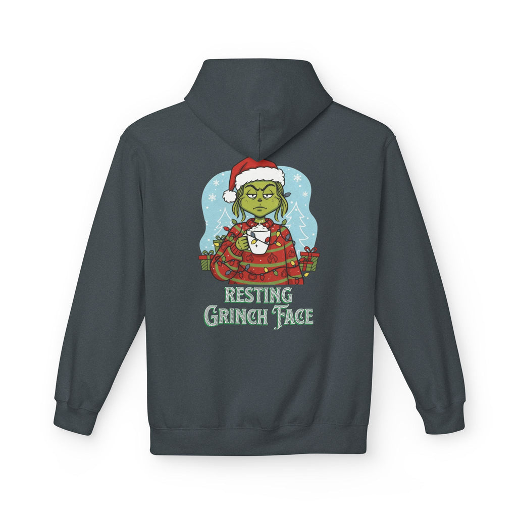"Resting Grinch Face" Hoodie — Funny Christmas Holiday Sweatshirt Gift Stocking Stuffer 7 Colors