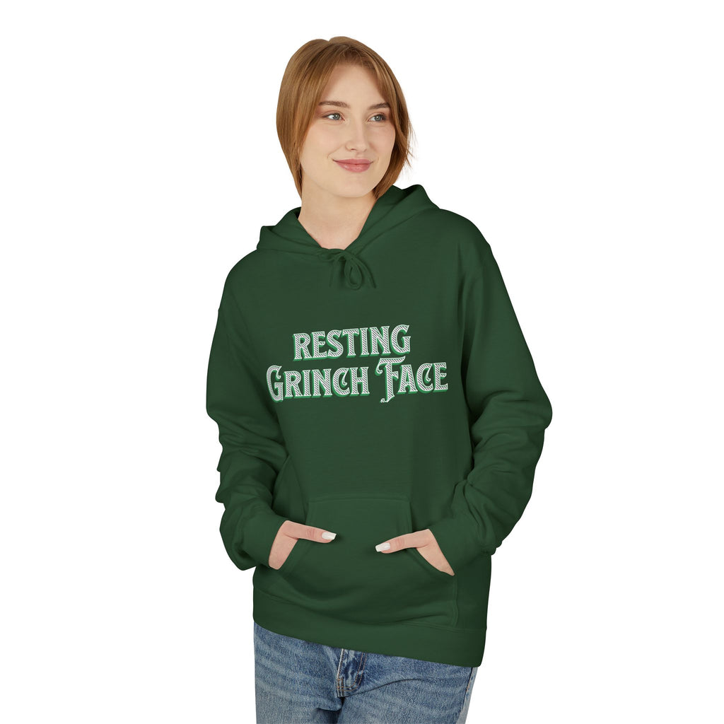 "Resting Grinch Face" Hoodie — Funny Christmas Holiday Sweatshirt Gift Stocking Stuffer 7 Colors