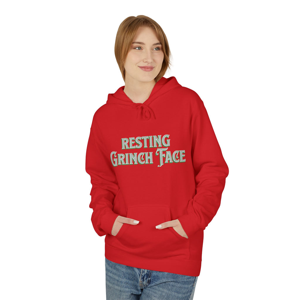 "Resting Grinch Face" Hoodie — Funny Christmas Holiday Sweatshirt Gift Stocking Stuffer 7 Colors