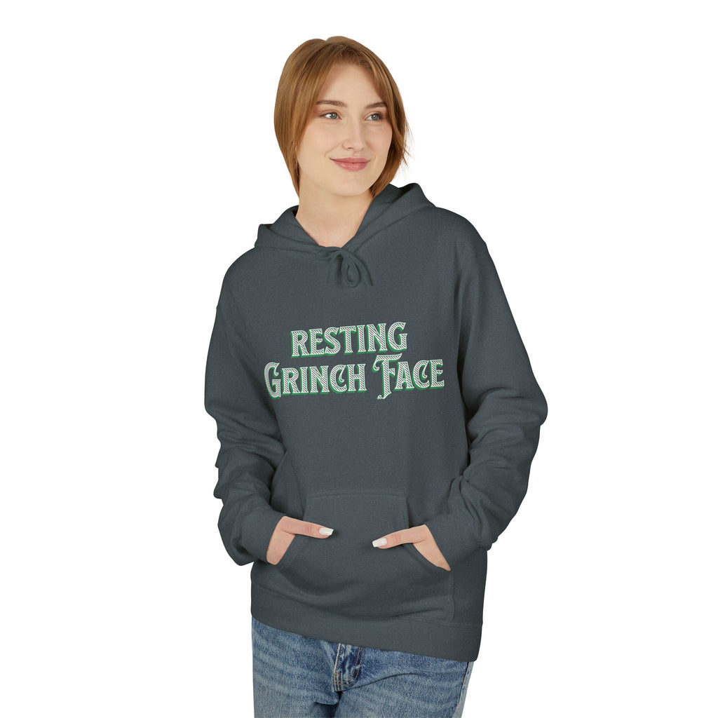 "Resting Grinch Face" Hoodie — Funny Christmas Holiday Sweatshirt Gift Stocking Stuffer 7 Colors