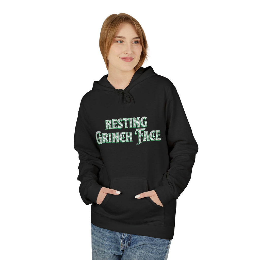 "Resting Grinch Face" Hoodie — Funny Christmas Holiday Sweatshirt Gift Stocking Stuffer 7 Colors