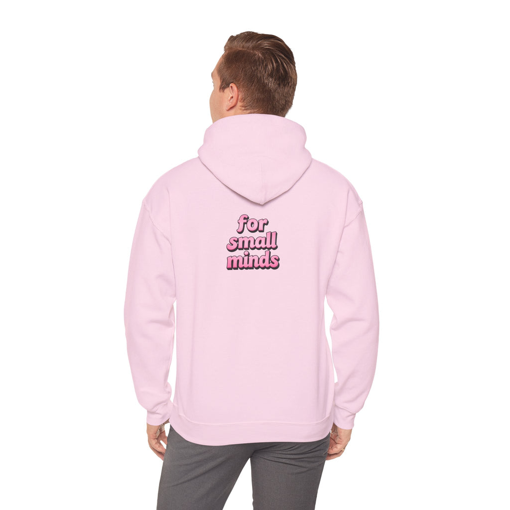 "Too Much" Pink Graphic Hoodie — Retro Pink Funny Sweatshirt Holiday Gift Christmas Stocking Stuffer