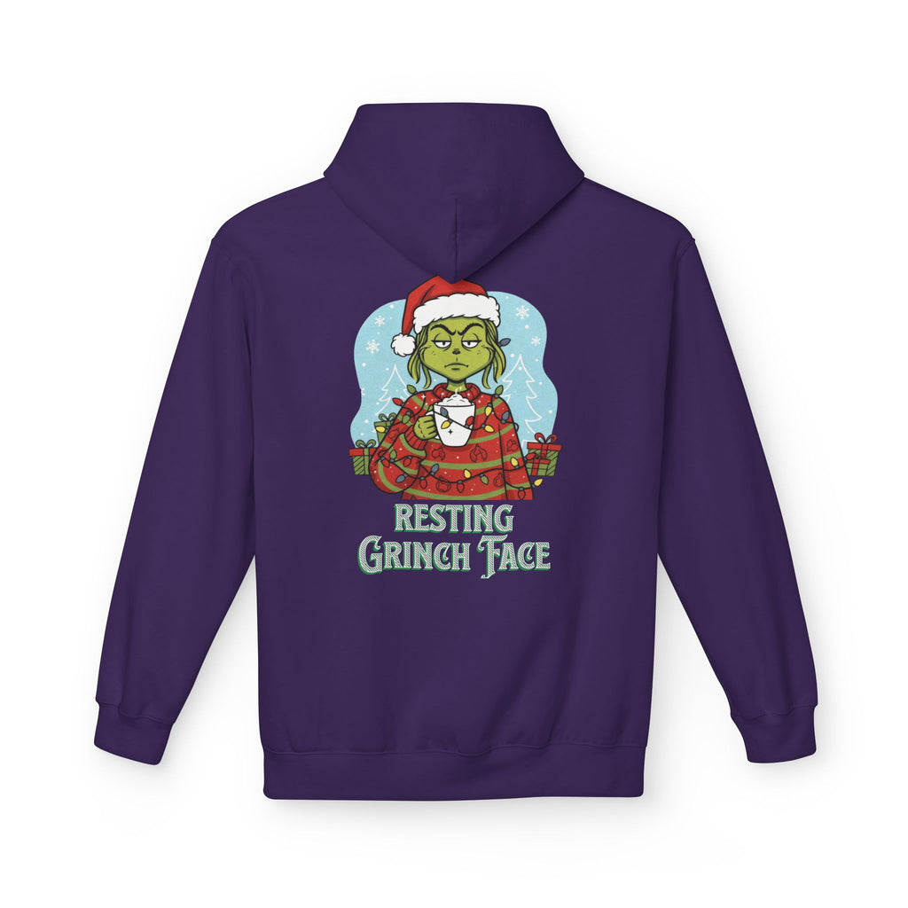"Resting Grinch Face" Hoodie — Funny Christmas Holiday Sweatshirt Gift Stocking Stuffer 7 Colors