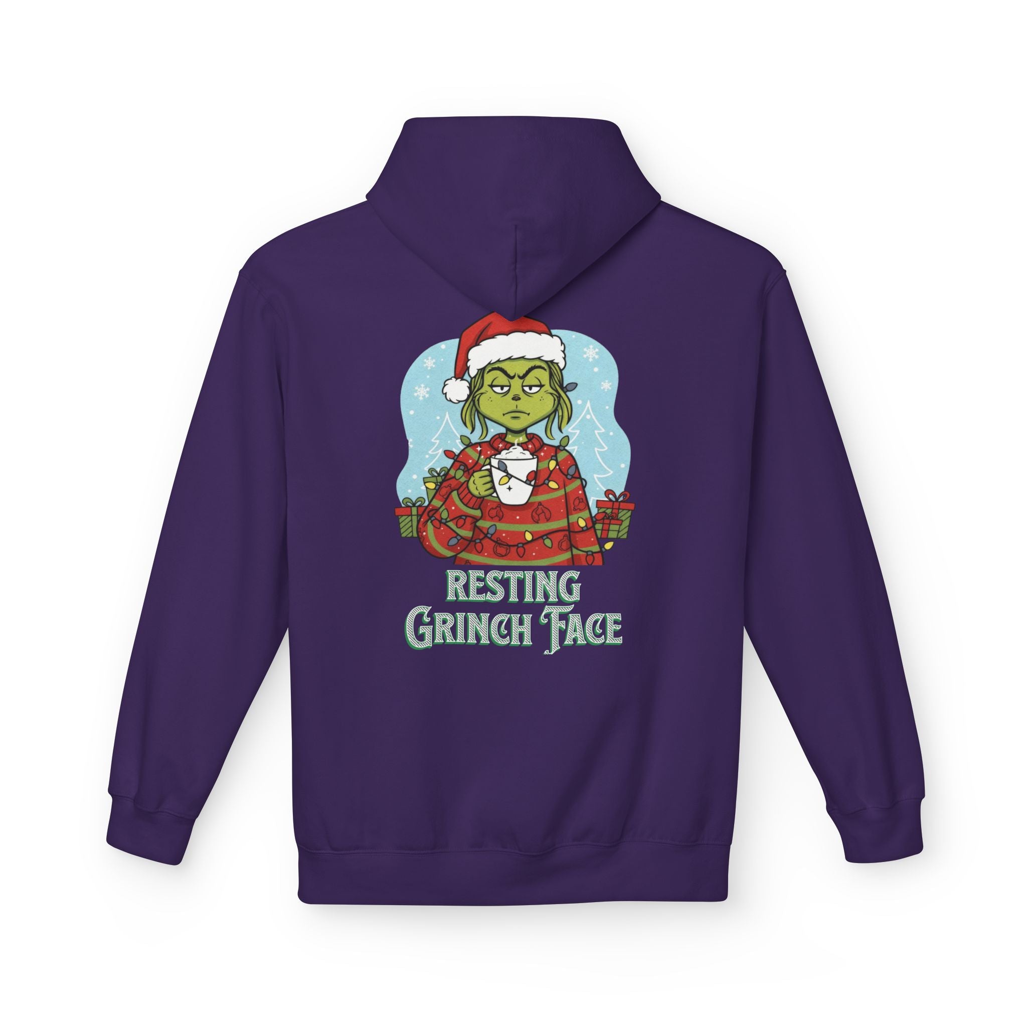 "Resting Grinch Face" Hoodie — Funny Christmas Holiday Sweatshirt Gift Stocking Stuffer 7 Colors