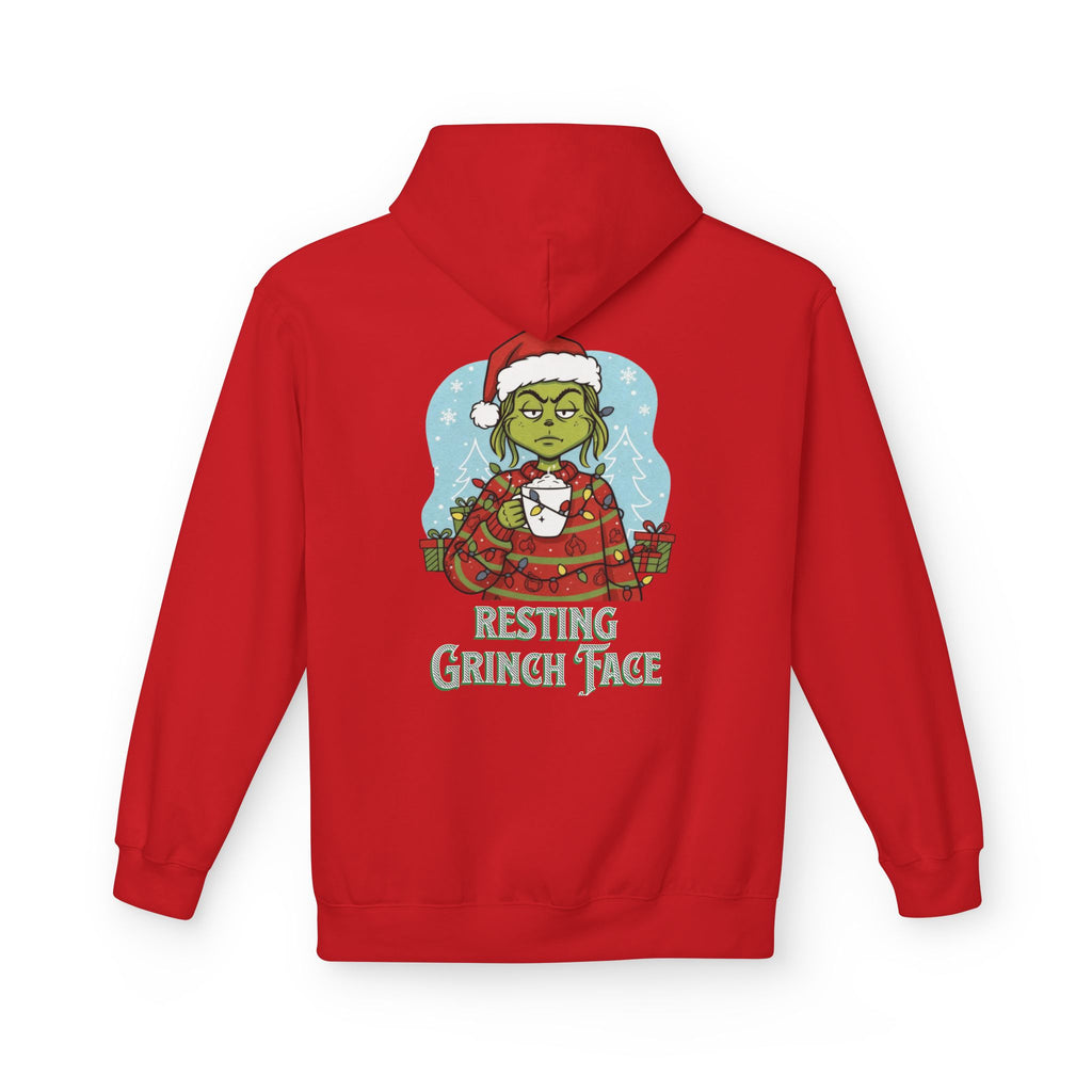 "Resting Grinch Face" Hoodie — Funny Christmas Holiday Sweatshirt Gift Stocking Stuffer 7 Colors