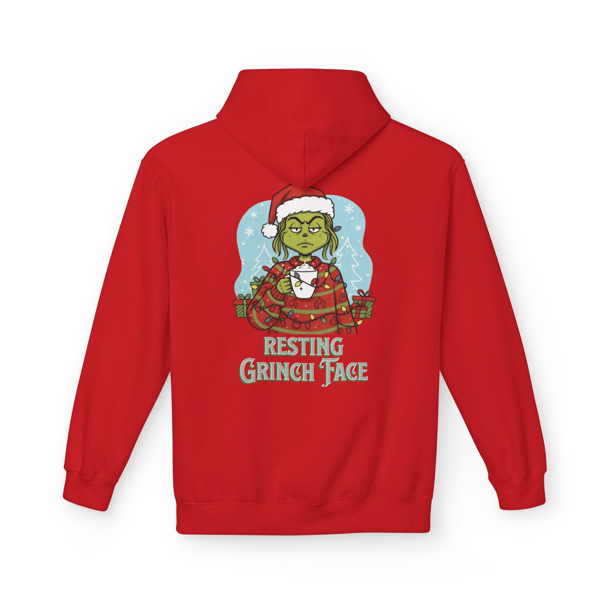 "Resting Grinch Face" Hoodie — Funny Christmas Holiday Sweatshirt Gift Stocking Stuffer 7 Colors