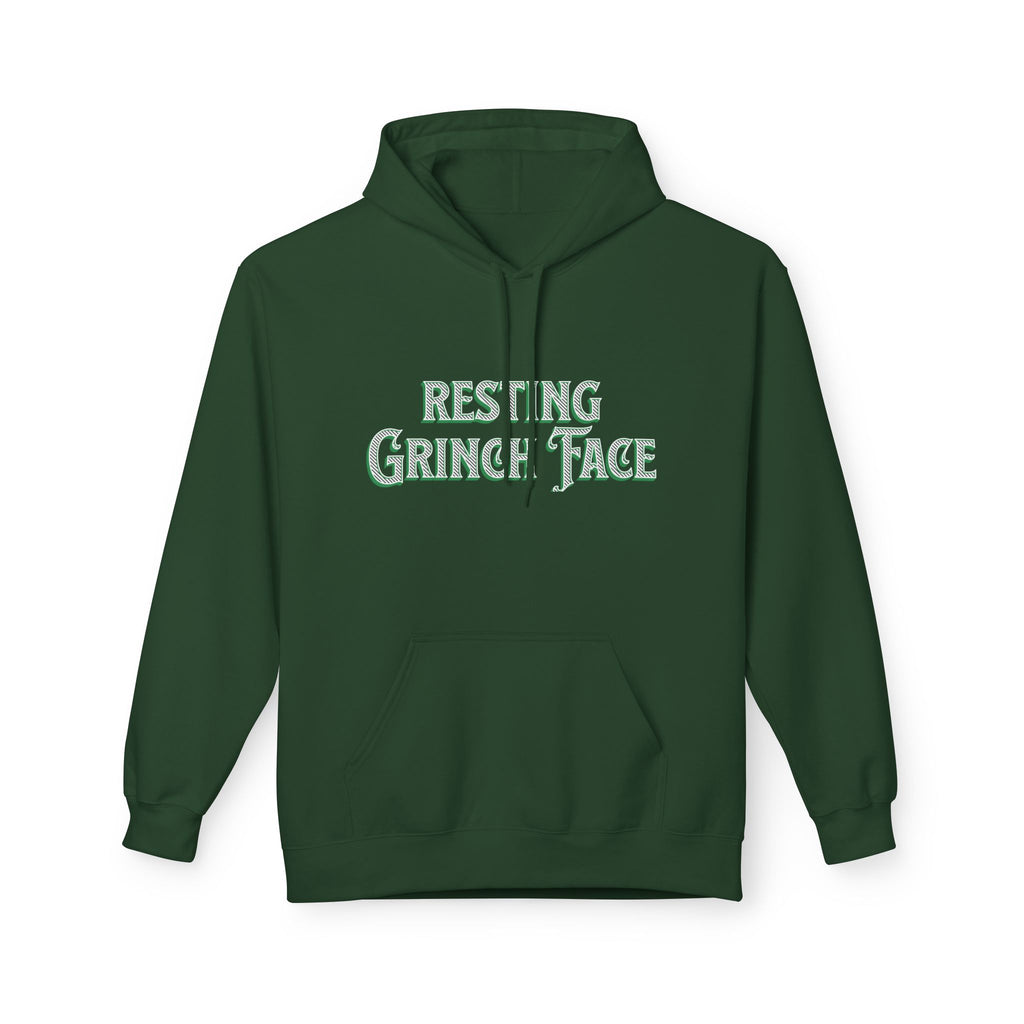 "Resting Grinch Face" Hoodie — Funny Christmas Holiday Sweatshirt Gift Stocking Stuffer 7 Colors