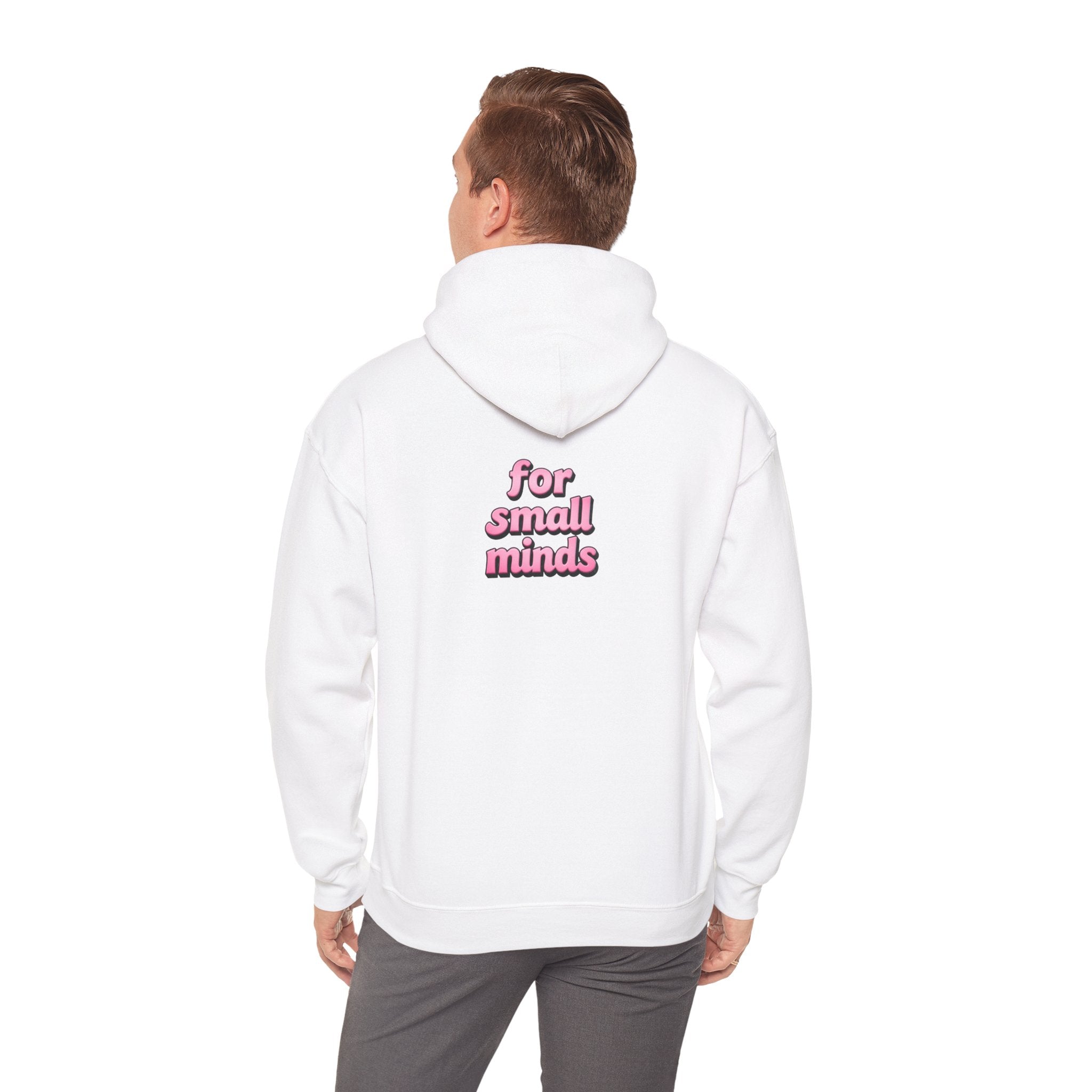 "Too Much" Pink Graphic Hoodie — Retro Pink Funny Sweatshirt Holiday Gift Christmas Stocking Stuffer