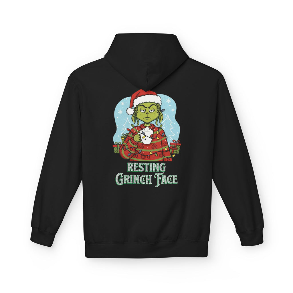 "Resting Grinch Face" Hoodie — Funny Christmas Holiday Sweatshirt Gift Stocking Stuffer 7 Colors