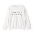 "Stop Calling It Bad Parenting." Minimalist Mom/Gift Sweatshirt – Autism Advocacy Crewneck Sweatshirt | Gildan 18000