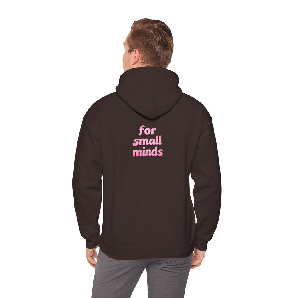 "Too Much" Pink Graphic Hoodie — Retro Pink Funny Sweatshirt Holiday Gift Christmas Stocking Stuffer